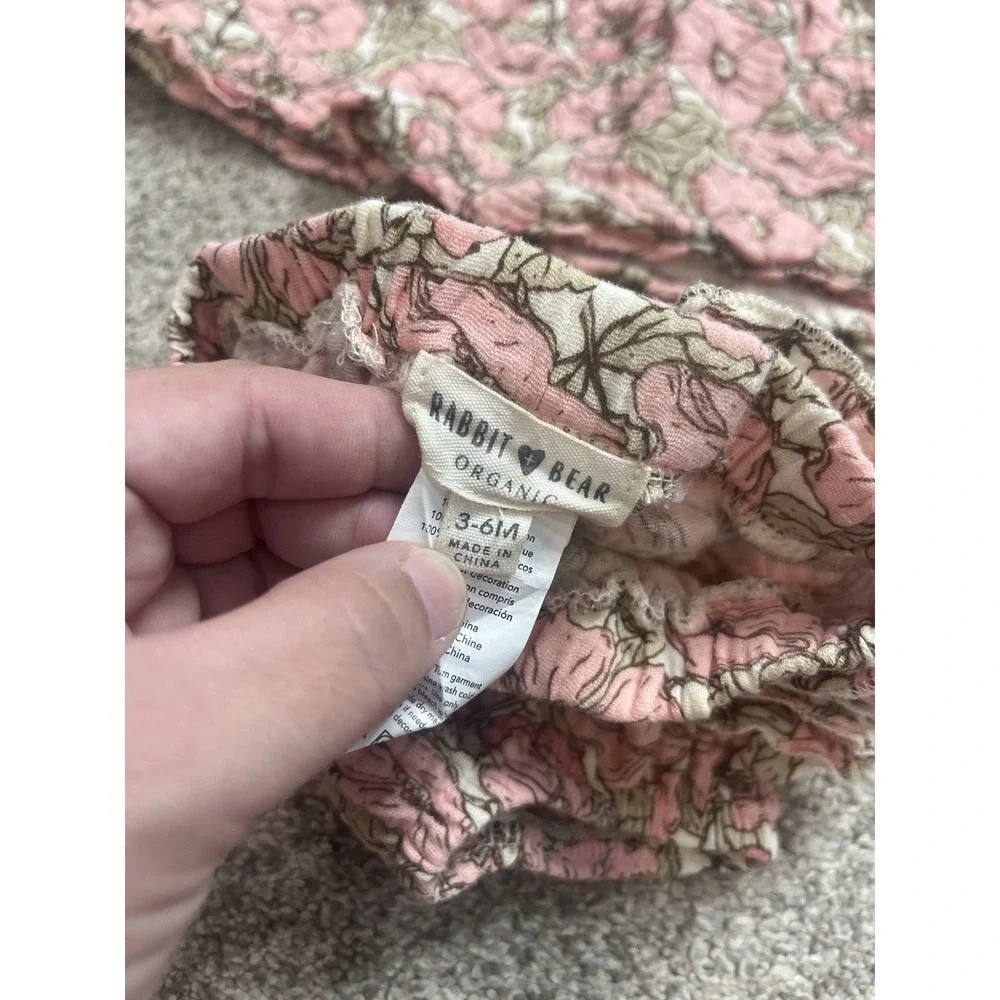 Rabbit And Bear Floral Two Piece Baby Girl Outfit‎ Size 3-6 Months